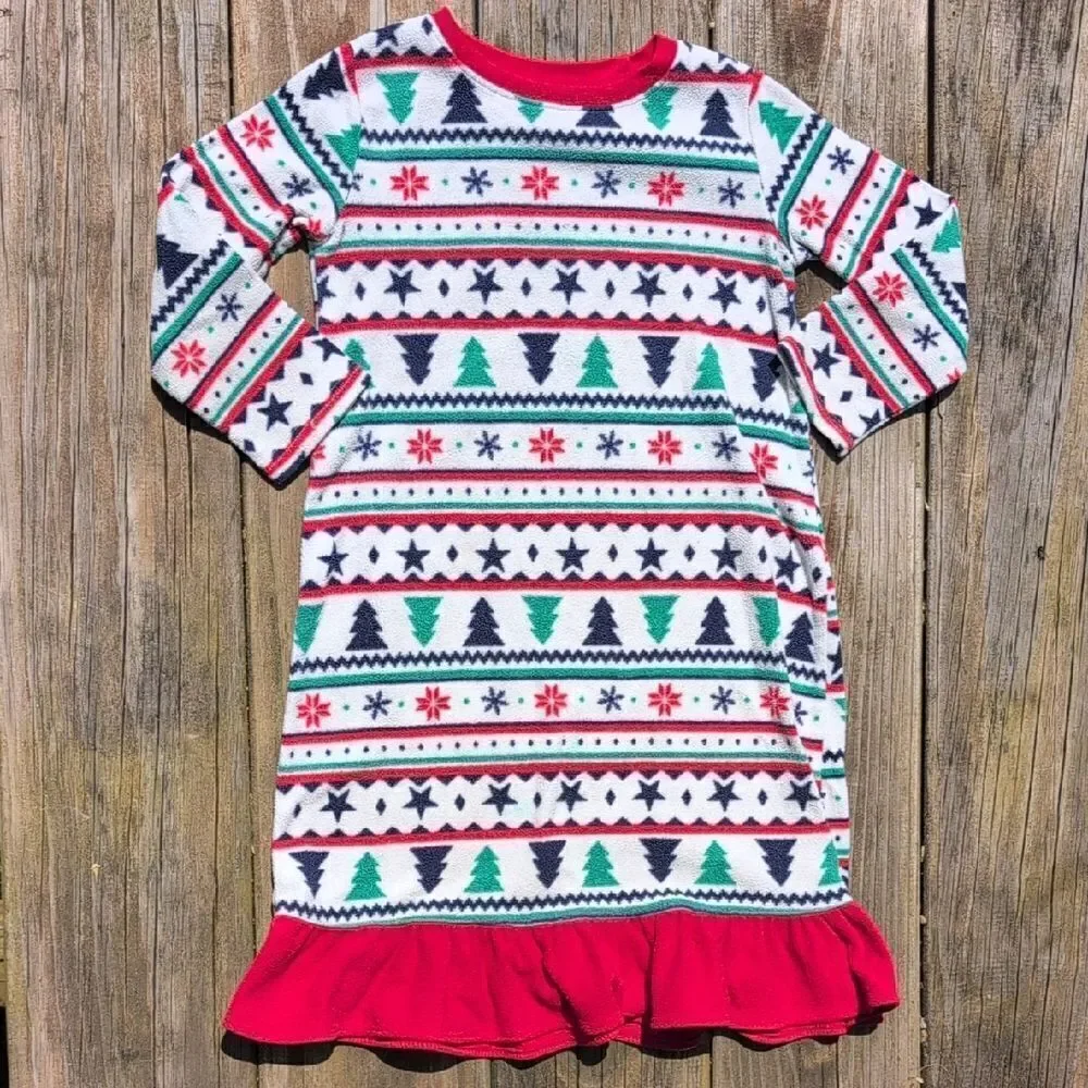 Jammies For Your Families Girls 3T Fleece Christmas Holiday Night Gown